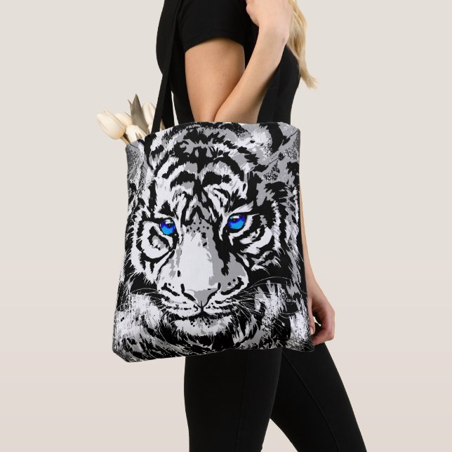 Tête de tigre blanc de Sibérie - Sac fourre-tout d (De près)