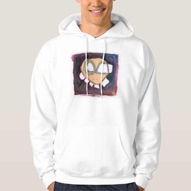 tête flottante sur un sweat - shirt à capuche (Devant)