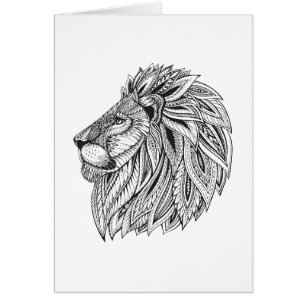 Tête modelée ethnique de lion