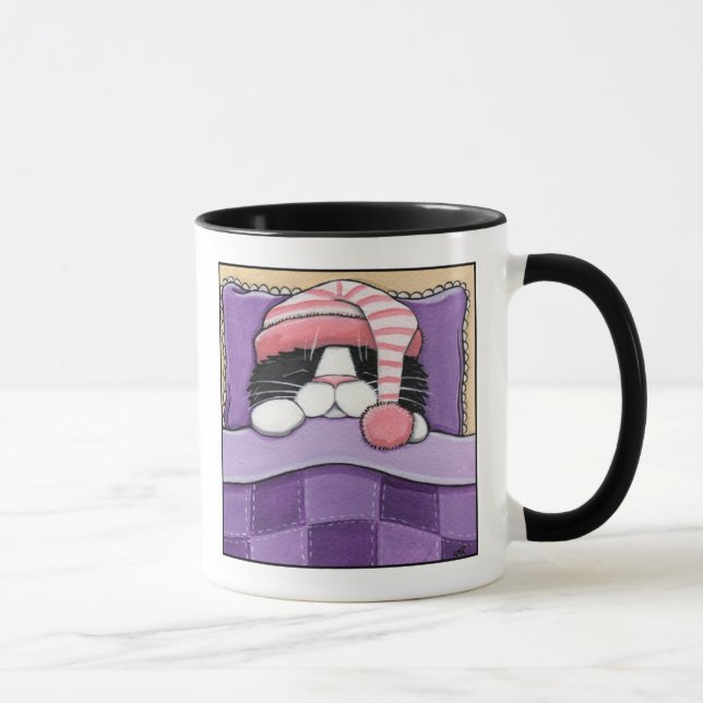 Tête somnolente v.01 - tasse lunatique de chat (Droite)
