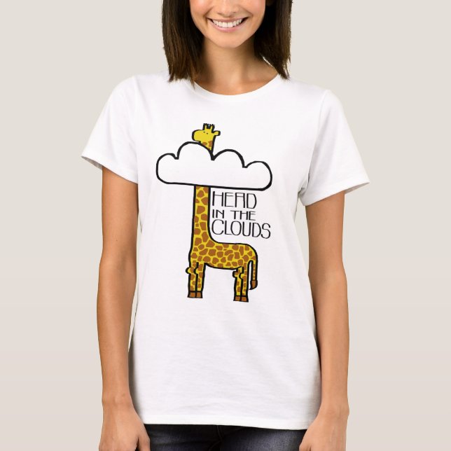 "Tête T-shirt de dames de girafe dans nuages" (Devant)