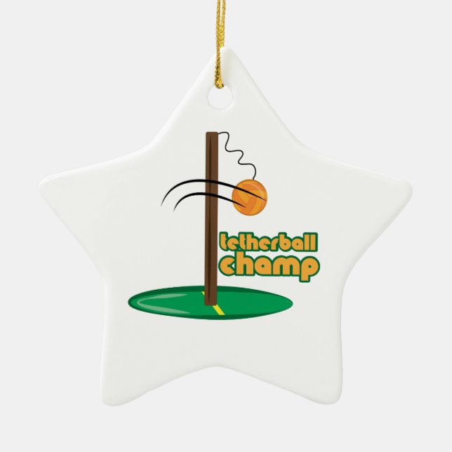 Tetherball Champ Ceramic Ornament (Front)