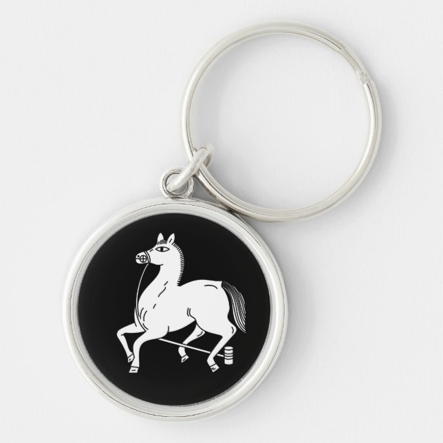 Tethered champion horse keychain (Front)