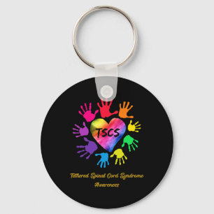 Tethered Spinal Cord Syndrome Awareness Hands Gift Keychain