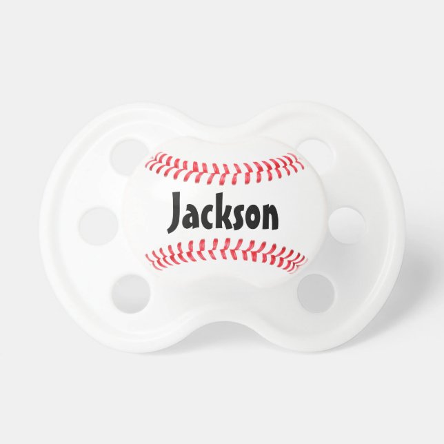 Tétine Baseball Seams Custom Baby Name ou Text Pacifier (Devant)