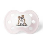 Brown en blanc anglais Bulldog Sit Joty