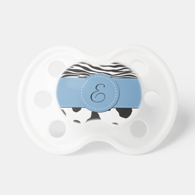 Tétine Cow Print, Cow Spots, Zebra Stripes, monogram (Devant)