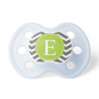 Gris blanc Chevron vert Monogramme