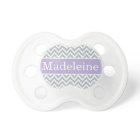 Moderne Gris pourpre Chevron Baby Girl Monogramme