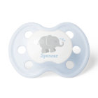 Monogramme personnalisé moderne bleu et gris éléph