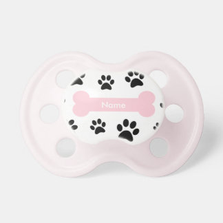 Tétine Os de chien rose personnalisable avec des