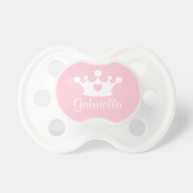 Tétine Petite princesse rose bébé fille sur mesure Monogr (Devant)