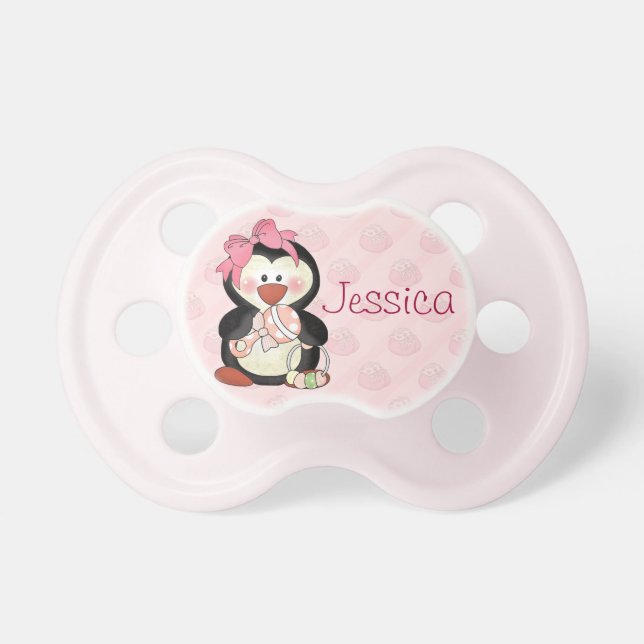 Tétine Pingouin de bébé à personnaliser (Devant)