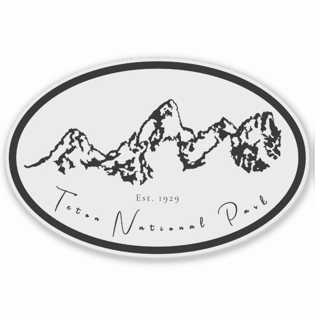 Teton National Park Minimal Vinyl Sticker (Front)