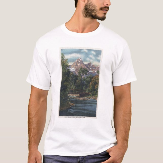 Teton National Park, WY - Twin Peaks View T-Shirt (Front)