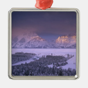Teton Range from Snake River Overlook, Grand Metal Ornament