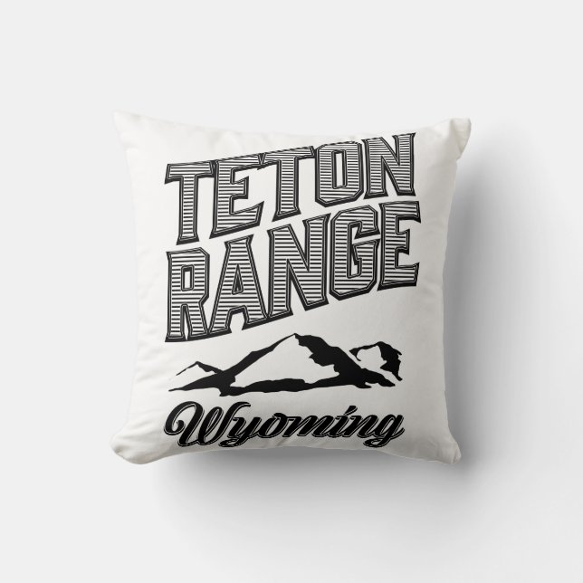 Teton Range, Wyoming Throw Pillow (Front)