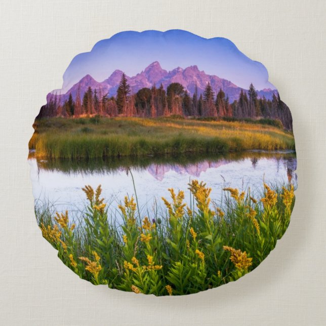 Teton Sunrise Round Pillow (Front)