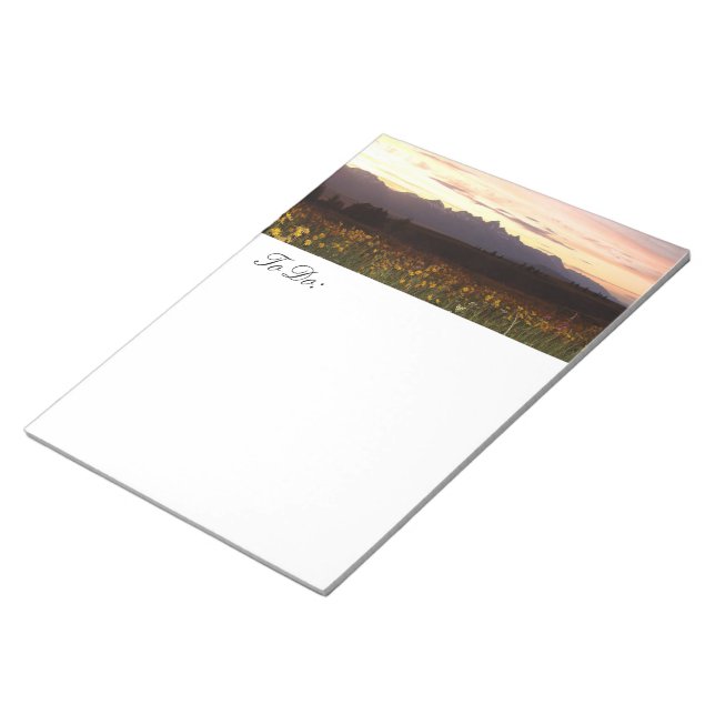 Teton sunset to-do list notepad (Angled)