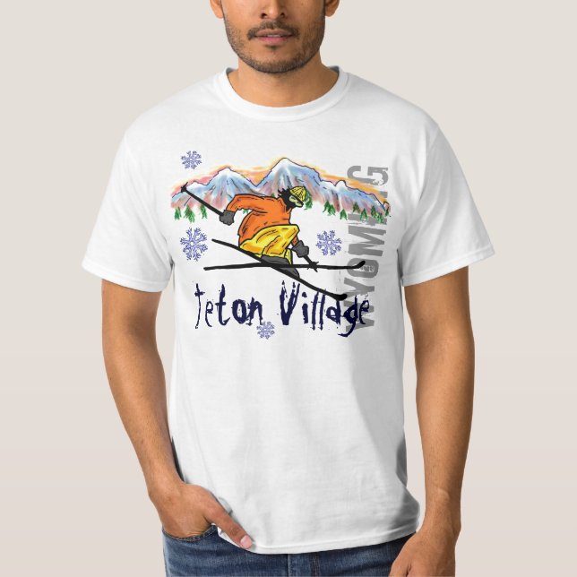 Teton Village Wyoming ski value tee (Front)
