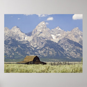 Tetons and Old Barn Print