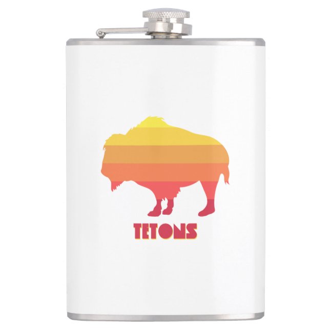 Tetons Bison Hip Flask (Front)