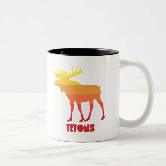 Tetons Moose Two-Tone Coffee Mug (Right)
