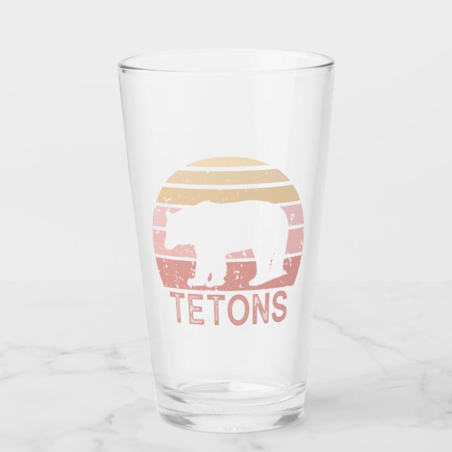 Tetons Retro Bear Glass (Front)