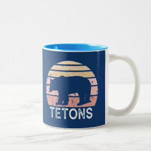 Tetons Retro Bear Two-Tone Coffee Mug
