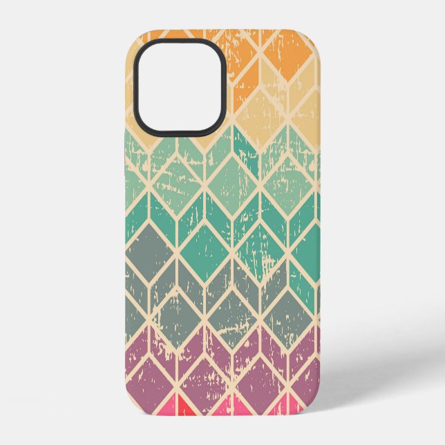 Tetragonal Geometric Grunge Seamless Pattern iPhone Case (Back)