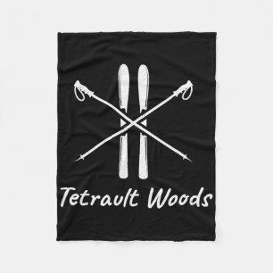 Tetrault Woods Skiing Ski Skier Nordic Alpine Vaca Fleece Blanket