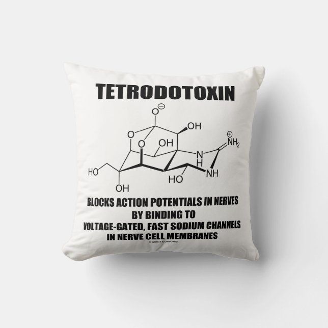 Tetrodotoxin Blocks Action Potentials In Nerves Throw Pillow (Front)