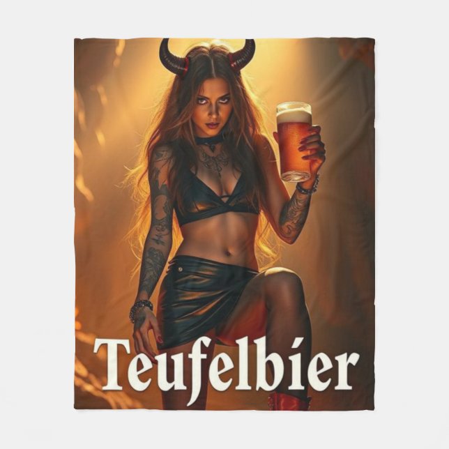 Teufelbier: straight from hell fleece blanket (Front)