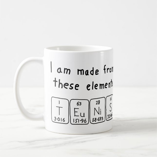 Teunis periodic table name mug (Left)