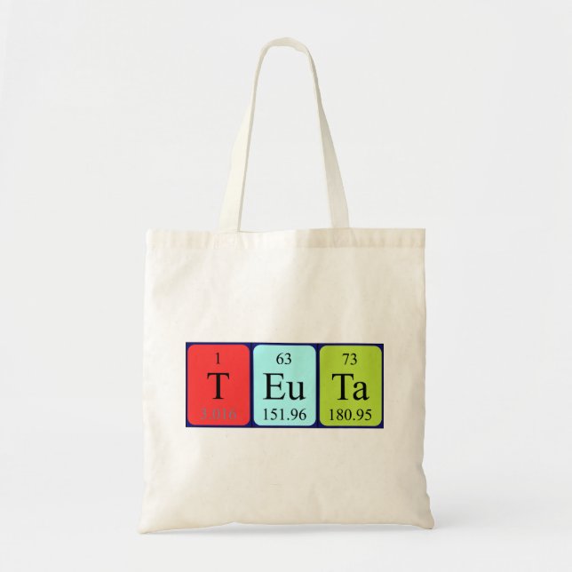 Teuta periodic table name tote bag (Front)