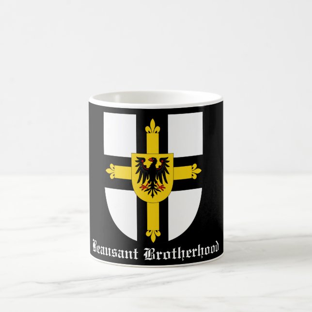 Teutonic Beausant Brotherhood Black Mug (Center)