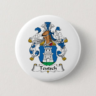 Teutsch Family Crest 2 Inch Round Button