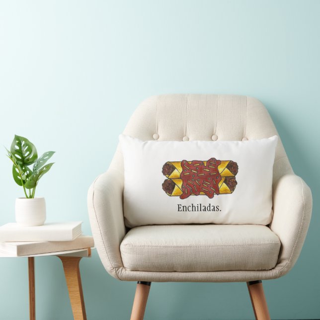 Tex Mex Mexican Food Santa Fe Cheese Enchiladas Lumbar Pillow (Chair)
