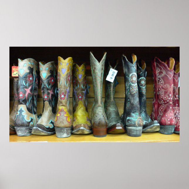 Texan cowboy boots print poster (Front)