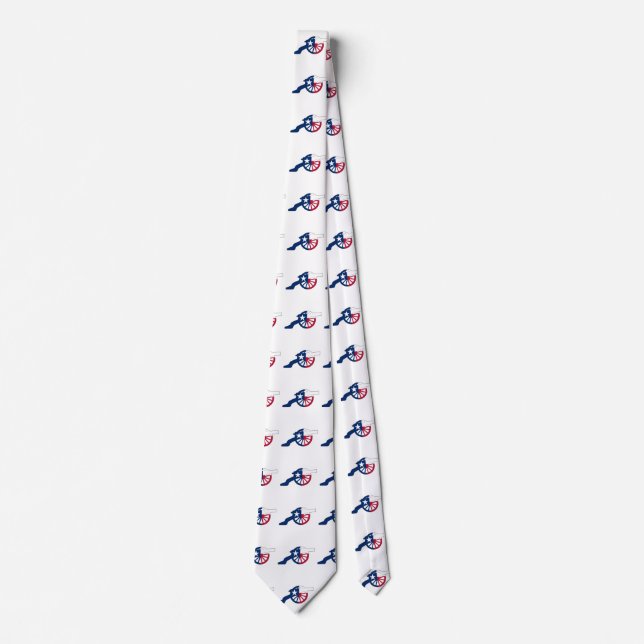 Texan Flag With Civil War Cannon Silhouette Tie (Front)