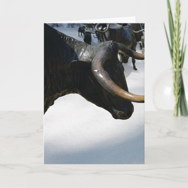 Texan Holiday Card--Texas Longhorns (Customizable) (Front)