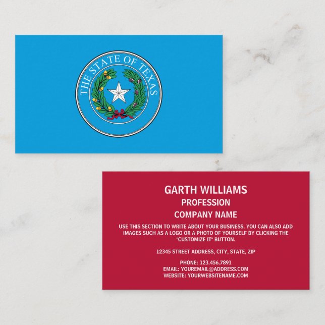Texan Seal, Seal of Texas Business Card (Front/Back)