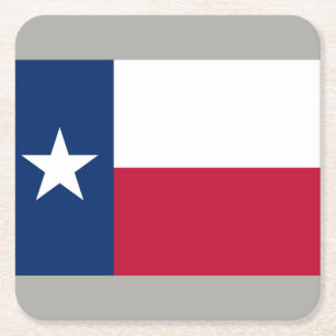 Texan state flag of Texas paper drink coasters