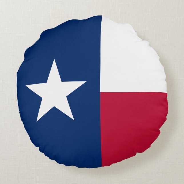 Texan State Flag (Texas) Round Pillow (Back)