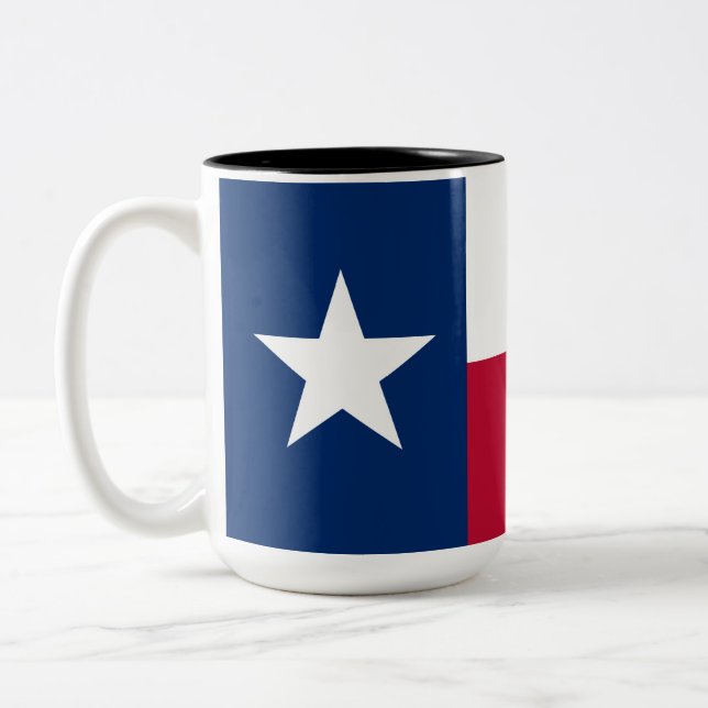 Texan State Flag (Texas) Two-Tone Coffee Mug (Left)