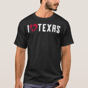 Texan Us State Patriotic Texas Pride Heart I Love  T-Shirt