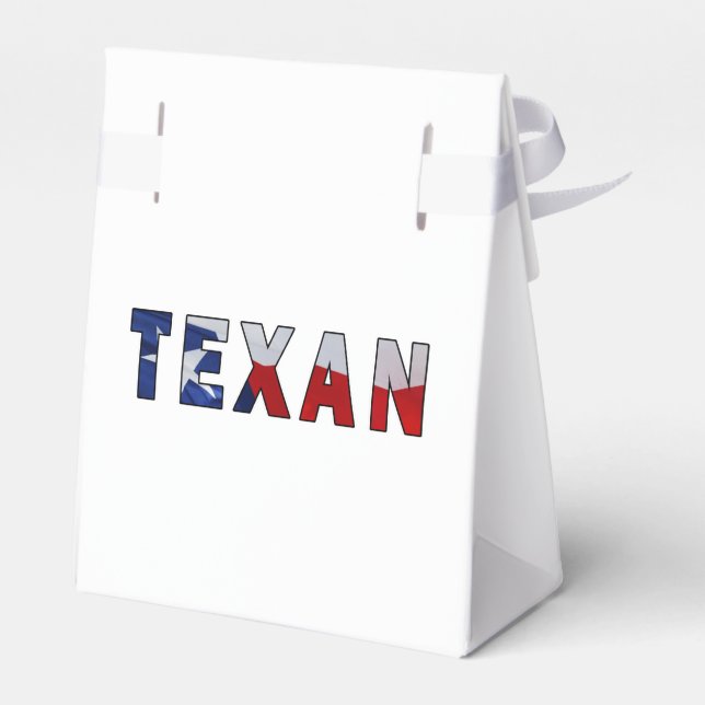 Texan Waving Flag Favor Box (Back Side)