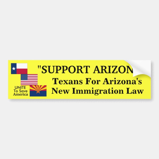 Texans For Arizona "Official"  Bumper Sticker (Front)