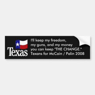 Texans for McCain/Palin Bumper Sticker