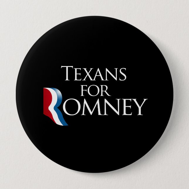 Texans for Romney -.png 4 Inch Round Button (Front)